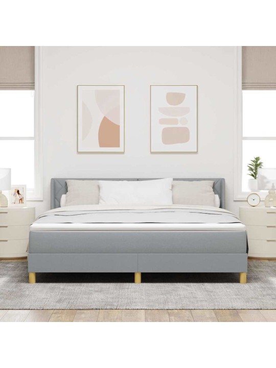 Voodiraam vedrumadratsiga helehall 180 x 200 cm kangas