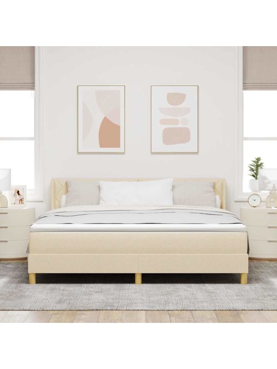 Voodiraam vedrumadratsiga peaga kreemjas 180 x 200 cm kangas