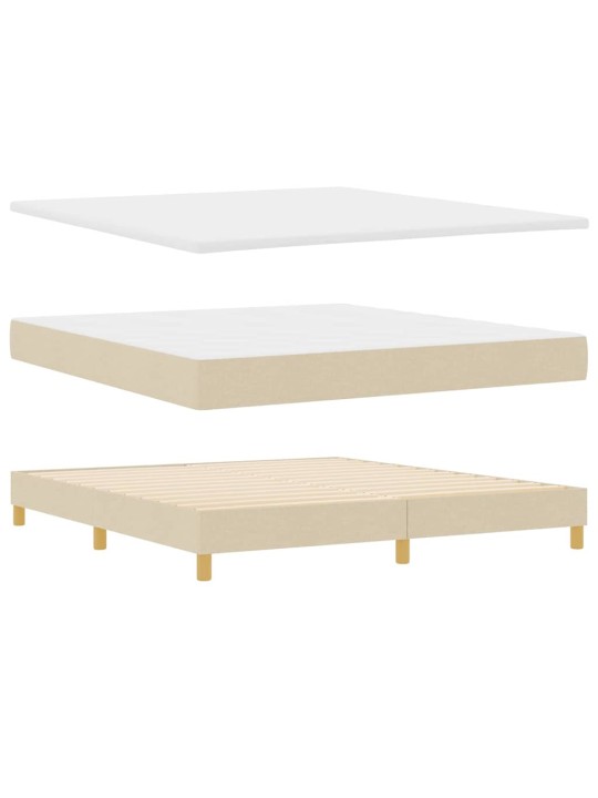 Voodiraam vedrumadratsiga peaga kreemjas 180 x 200 cm kangas