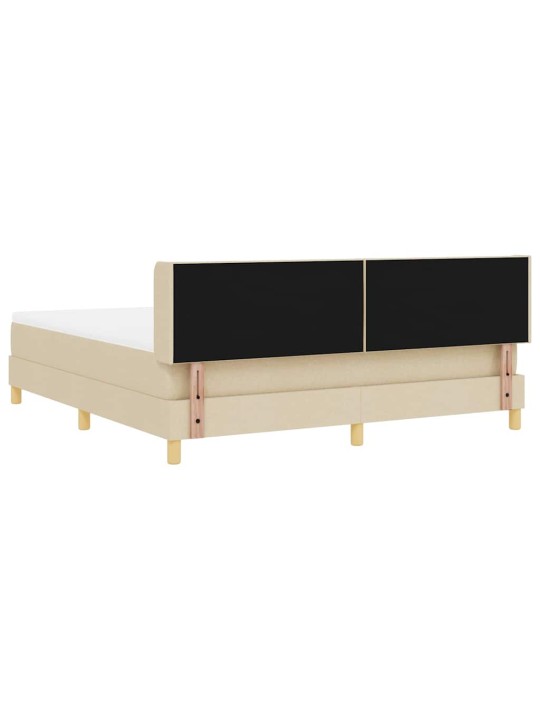 Voodiraam vedrumadratsiga peaga kreemjas 180 x 200 cm kangas
