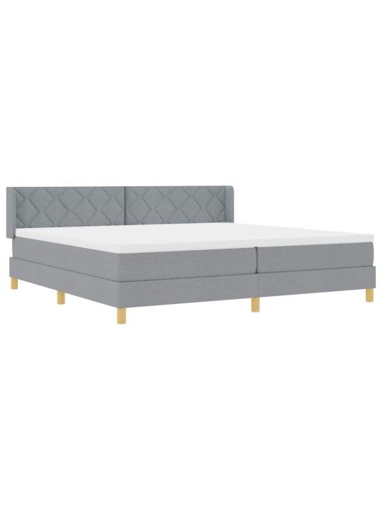 Voodiraam vedrumadratsiga helehall 200 x 200 cm kangas