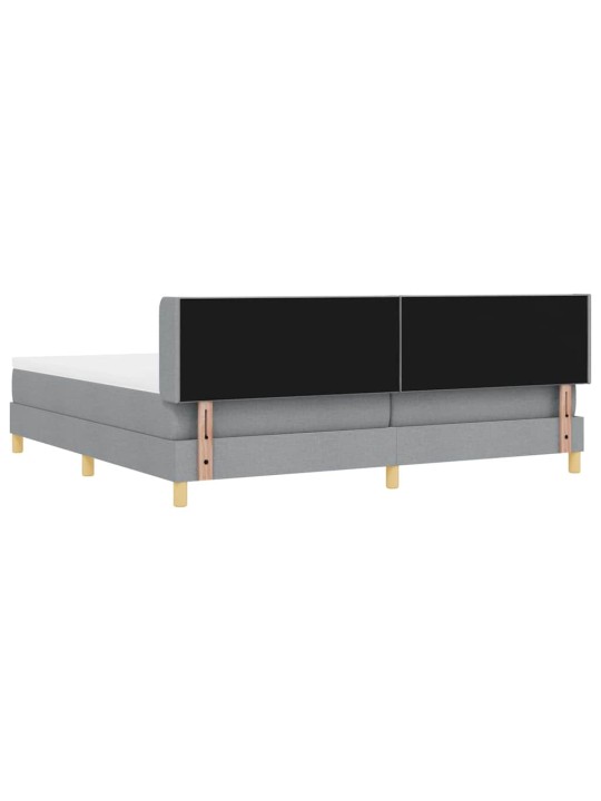 Voodiraam vedrumadratsiga helehall 200 x 200 cm kangas