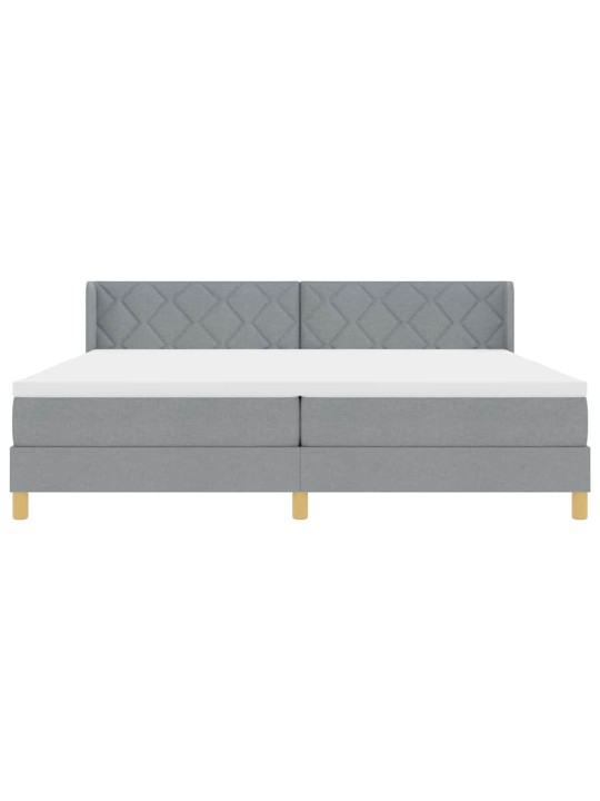 Voodiraam vedrumadratsiga helehall 200 x 200 cm kangas