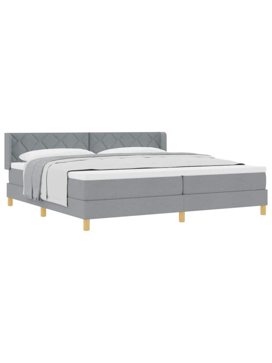 Voodiraam vedrumadratsiga helehall 200 x 200 cm kangas