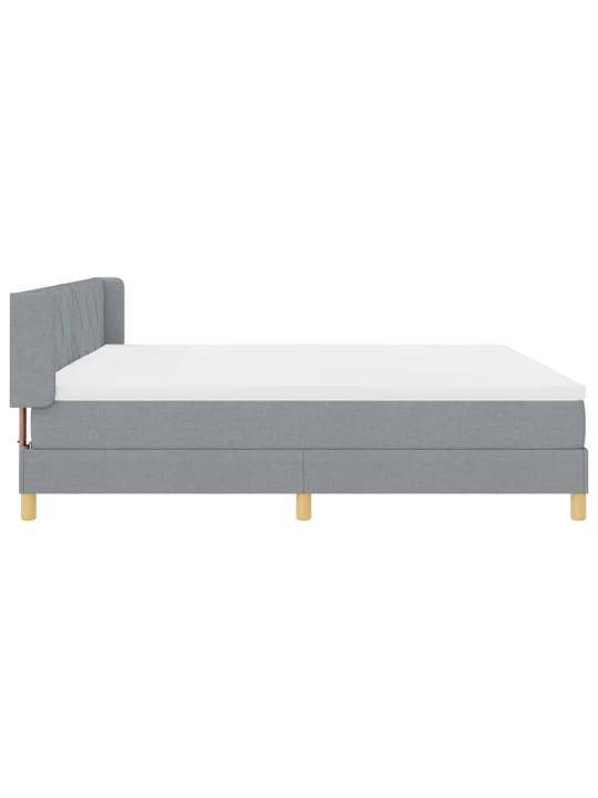 Voodiraam vedrumadratsiga helehall 200 x 200 cm kangas