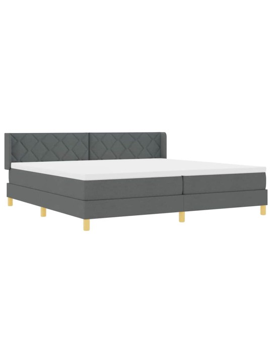 Voodiraam vedrumadratsiga tumehall 200 x 200 cm kangas