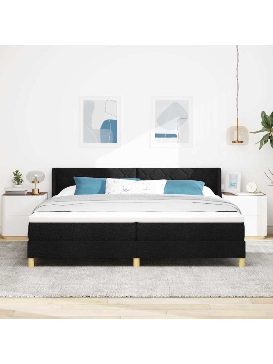 Kontinentaalvoodi madratsiga must ja valge 200 x 200 cm vaht