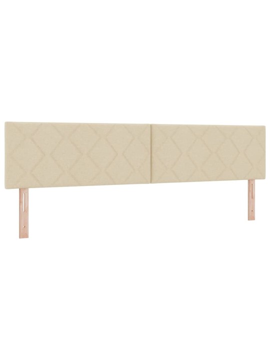 Voodiraam vedrumadratsiga peaga kreemjas 200 x 200 cm kangas