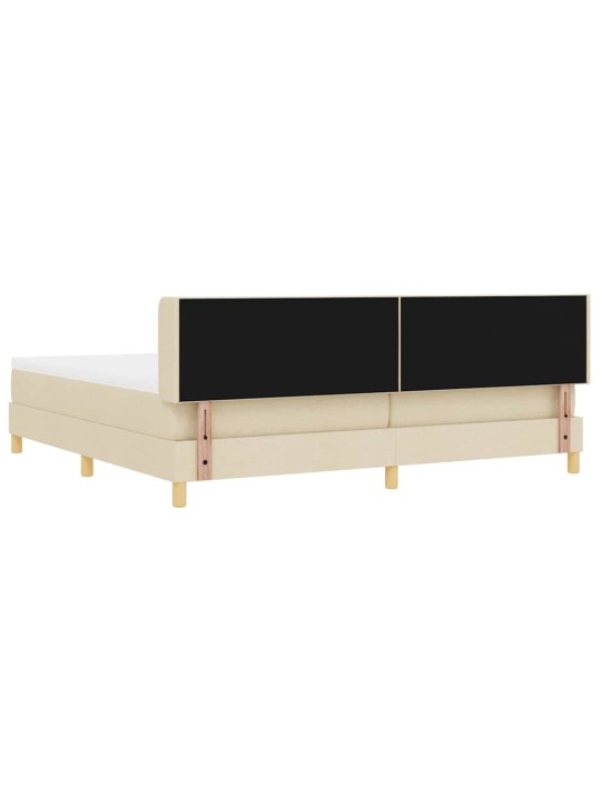 Voodiraam vedrumadratsiga peaga kreemjas 200 x 200 cm kangas
