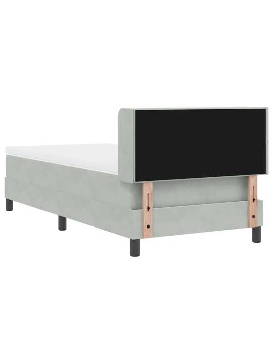 Kontinentaalvoodi koos madratsiga must 100x200 cm samet peaga