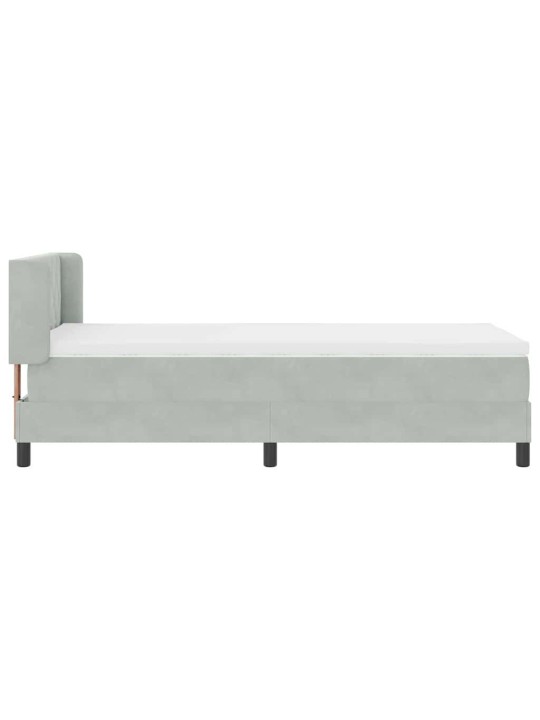 Kontinentaalvoodi koos madratsiga must 100x200 cm samet peaga