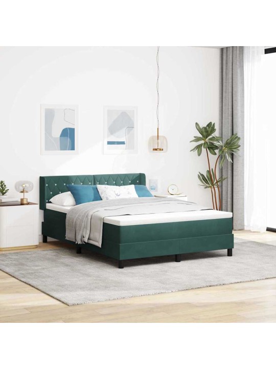 Kontinentaalvoodi koos madratsiga must 100x200 cm samet peaga