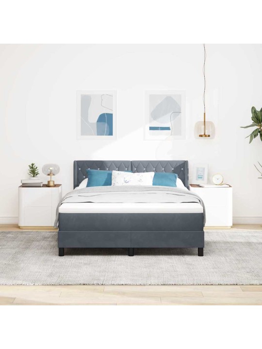 Kontinentaalvoodi koos madratsiga must 100x200 cm samet peaga