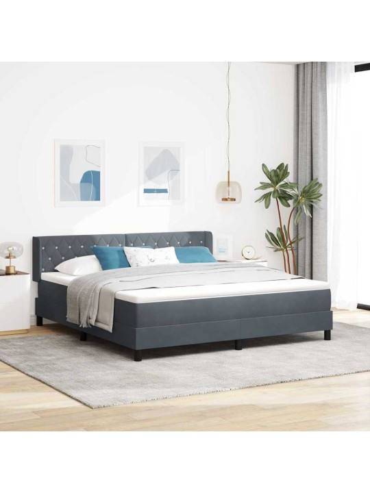 Kontinentaalvoodi koos madratsiga must 100x200 cm samet peaga