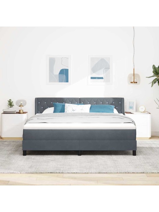 Kontinentaalvoodi koos madratsiga must 100x200 cm samet peaga