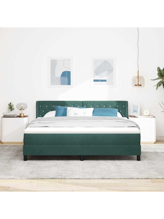 Kontinentaalvoodi koos madratsiga must 100x200 cm samet peaga