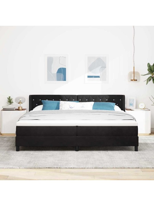 Kontinentaalvoodi koos madratsiga must 100x200 cm samet must