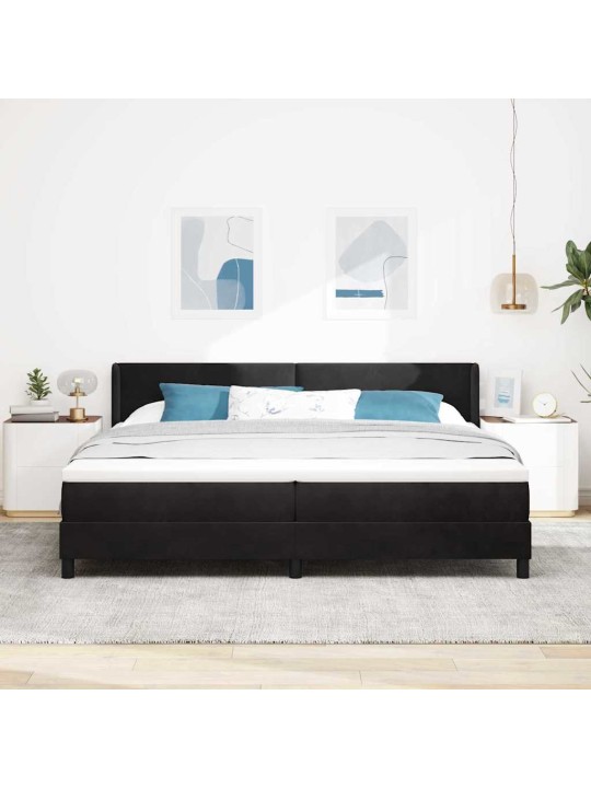 Kontinentaalvoodi koos madratsiga must 100x200 cm samet must