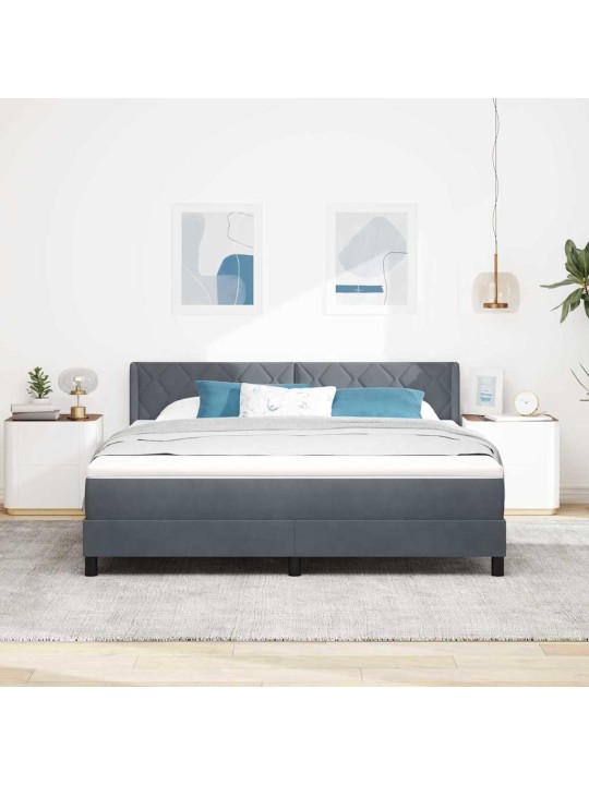 Kontinentaalvoodi koos madratsiga must 100x200 cm samet peaga