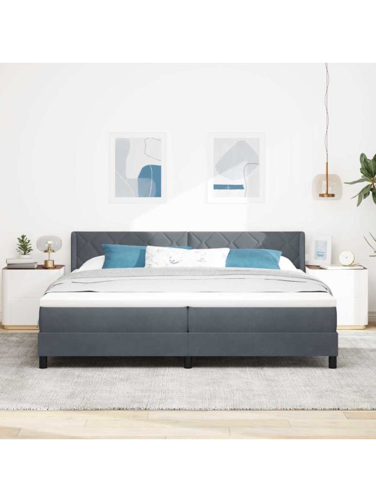 Kontinentaalvoodi koos madratsiga must 100x200 cm samet peaga
