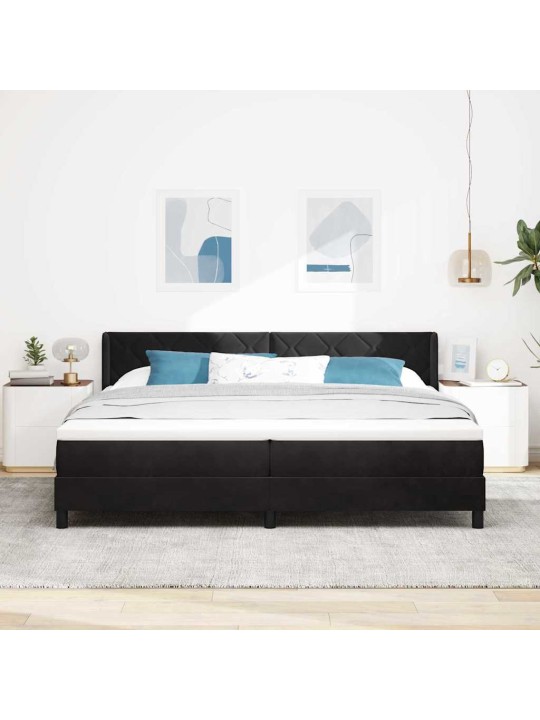 Kontinentaalvoodi koos madratsiga must 100x200 cm samet must