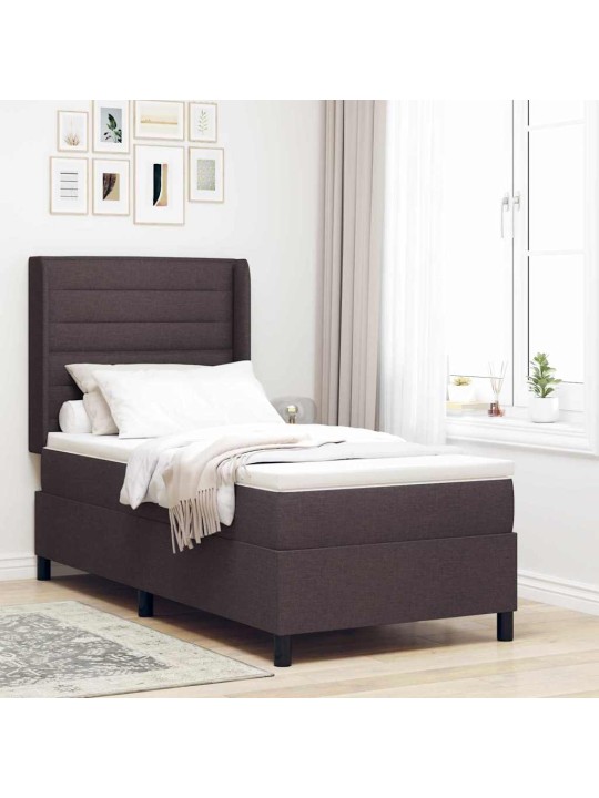 Kontinentaalvoodi madratsiga tumepruun 80 x 200 cm kangas