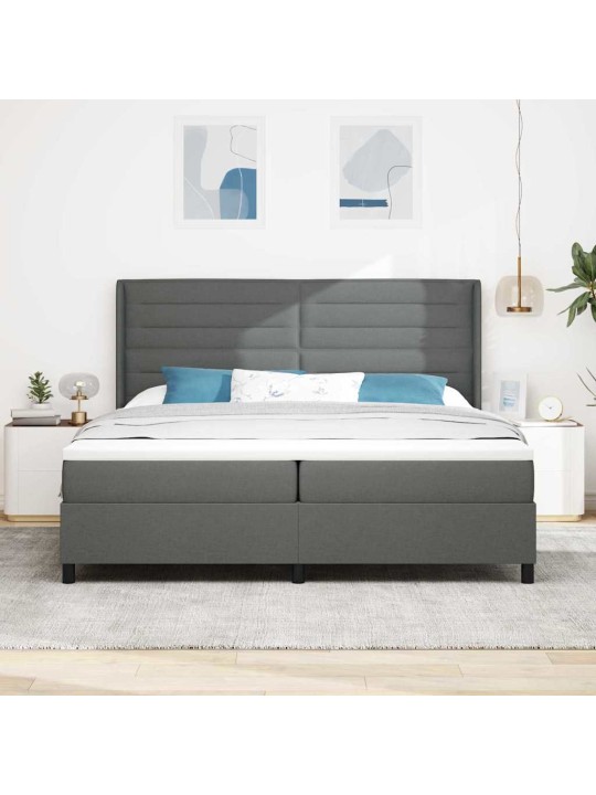 Kontinentaalvoodi madratsiga tumehall 200 x 200 cm kangas