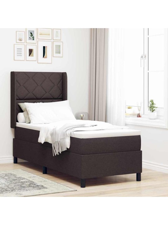 Kontinentaalvoodi madratsiga tumepruun 80 x 200 cm kangas