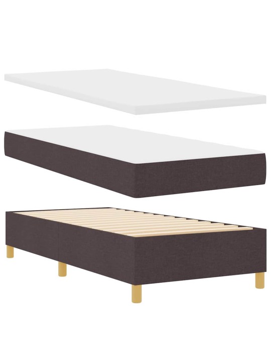 Kontinentaalvoodi madratsiga peaga tumepruun 90 x 200 cm kangas