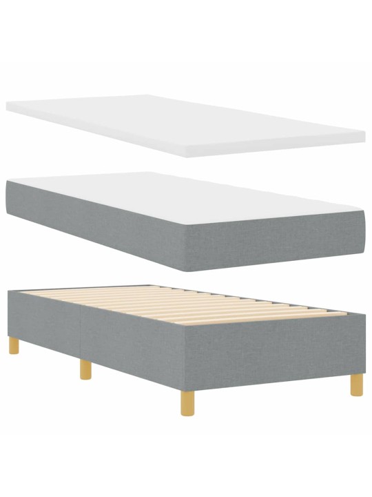 Kontinentaalvoodi madratsiga peaga helehall 100 x 200 cm kangas