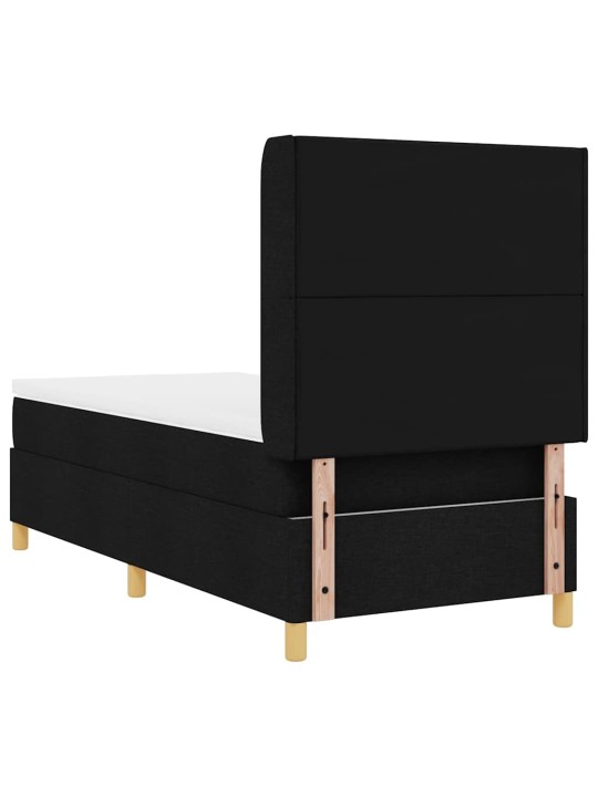 Kontinentaalvoodi madratsiga peaga must 80 x 200 cm kangas