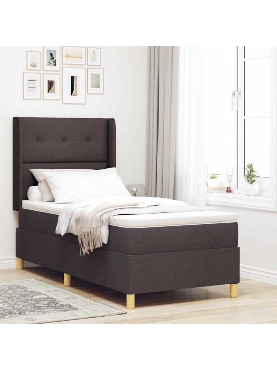 Kontinentaalvoodi madratsiga peaga tumepruun 90 x 200 cm kangas