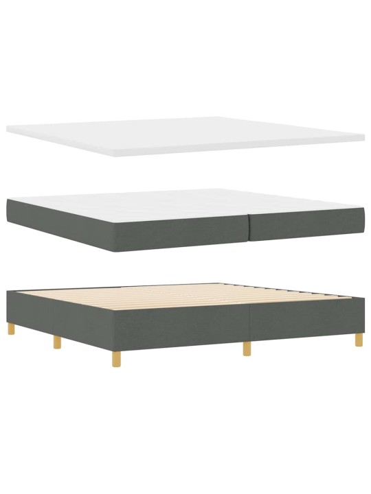 Kontinentaalvoodi madratsiga peaga tumehall 200 x 200 cm kangas