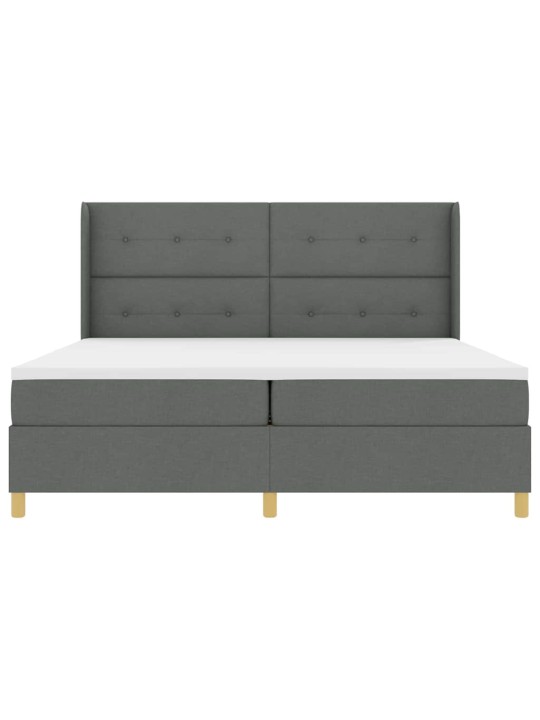 Kontinentaalvoodi madratsiga peaga tumehall 200 x 200 cm kangas
