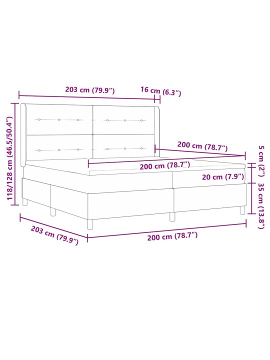Kontinentaalvoodi madratsiga peaga tumepruun 200 x 200 cm kangas
