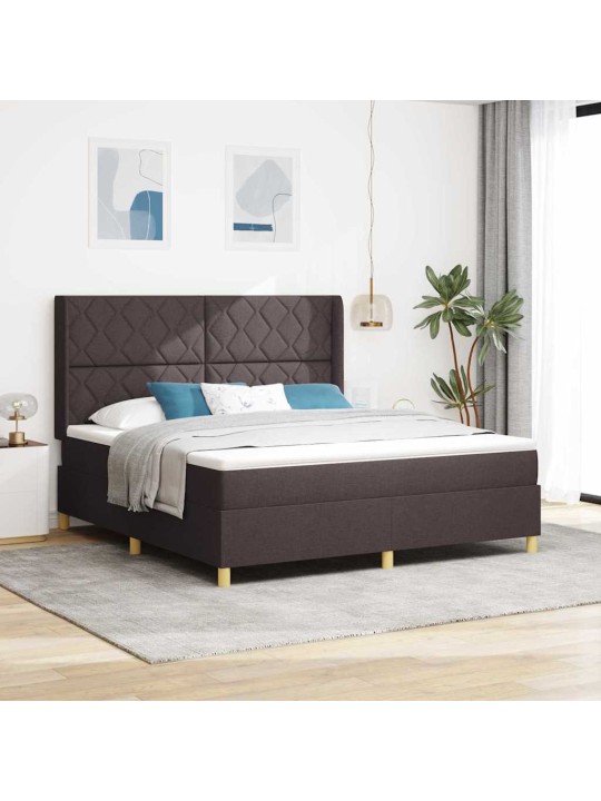 Kontinentaalvoodi madratsiga peaga tumepruun 180 x 200 cm kangas