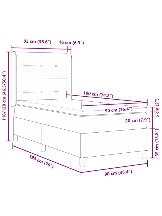 Kontinentaalvoodi peatsiga roosa 90 x 190 cm samet