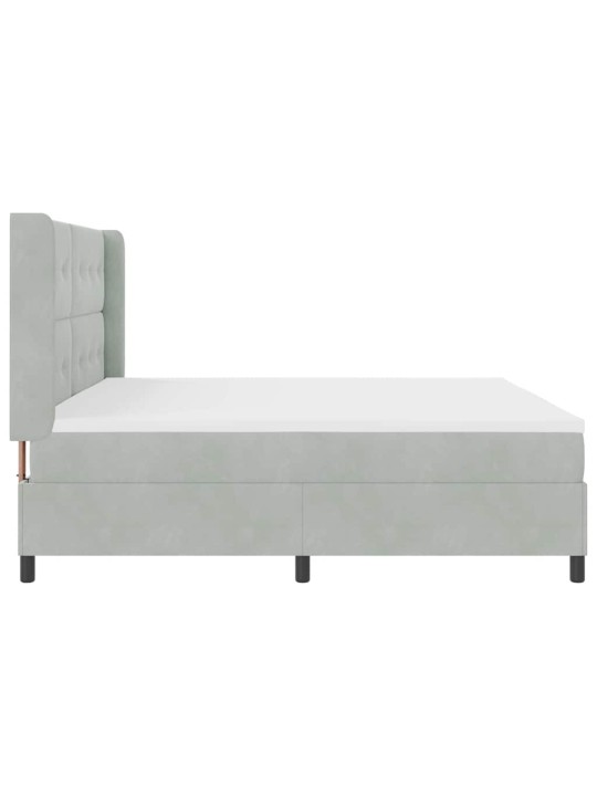 Kontinentaalvoodi peatsiga helehall 200 x 200 cm samet