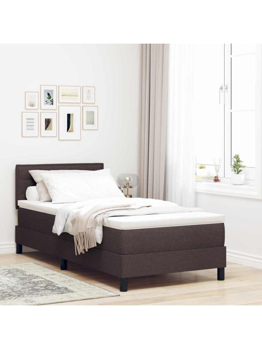 Kontinentaalvoodi madratsiga tume pruun 80 x 200 cm kangas