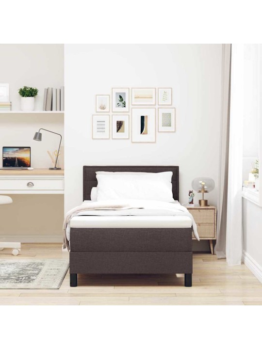 Kontinentaalvoodi madratsiga tume pruun 80 x 200 cm kangas