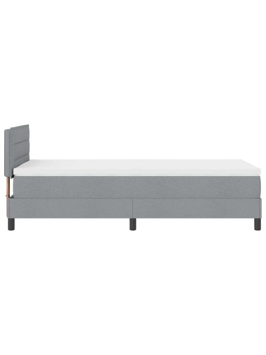 Kontinentaalvoodi madratsi ja peatsiga helehall 90 x 200 cm kangas