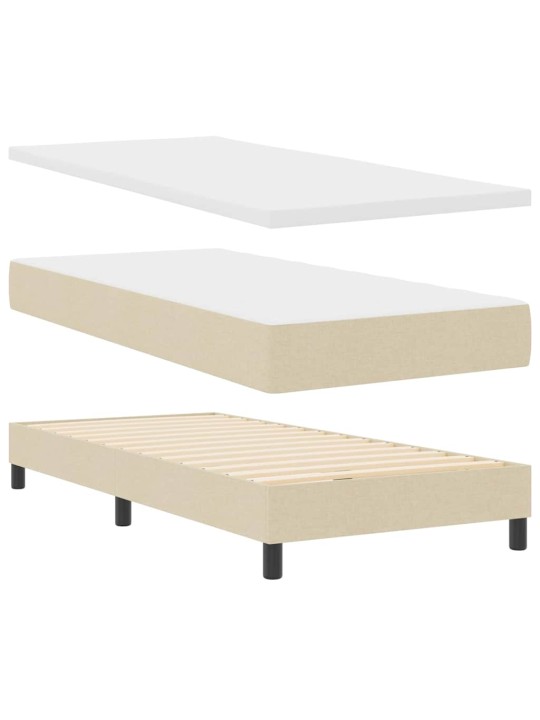 Kontinentaalvoodi madratsi ja peatsiga kreemjas 100 x 200 cm kangas