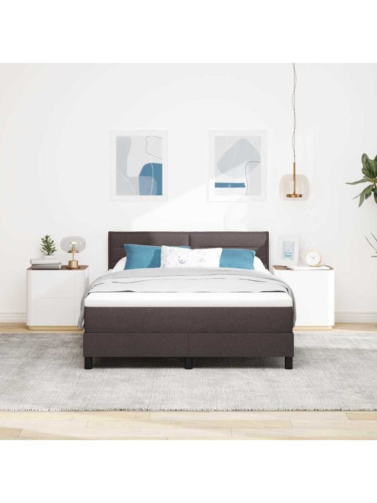 Kontinentaalvoodi madratsiga tume pruun 160 x 200 cm kangas