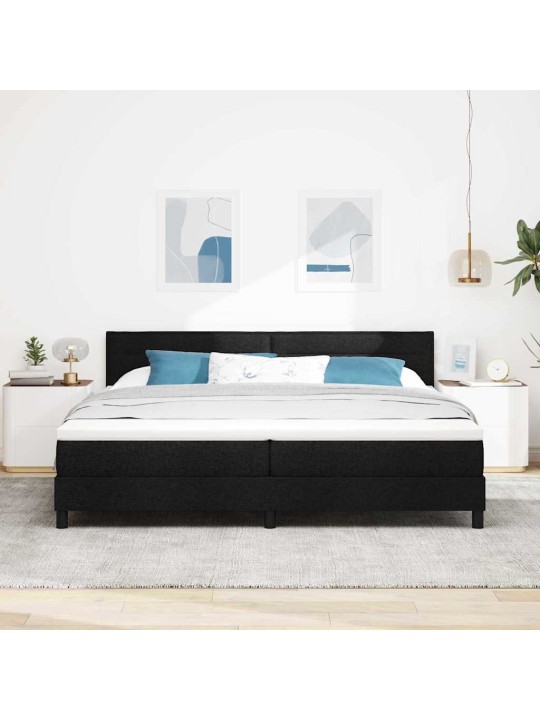 Kontinentaalvoodi madratsi ja peatsiga must 200 x 200 cm kangas