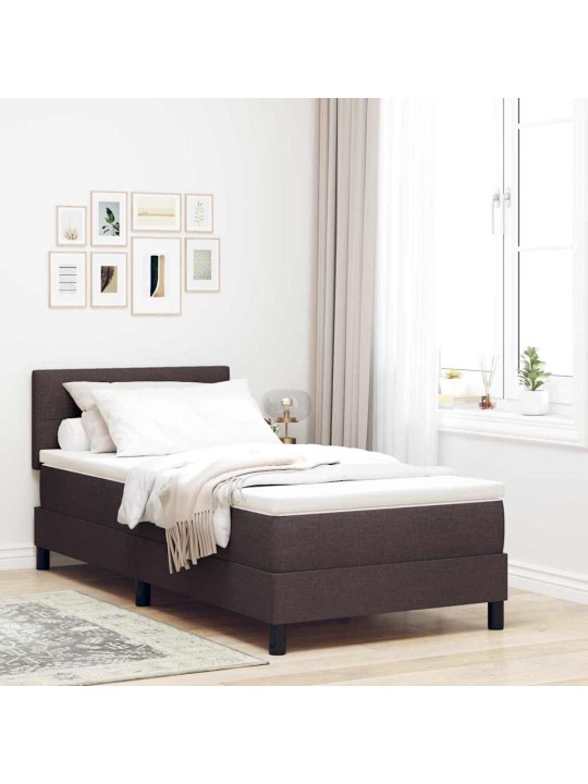 Kontinentaalvoodi madratsiga tume pruun 80 x 200 cm kangas