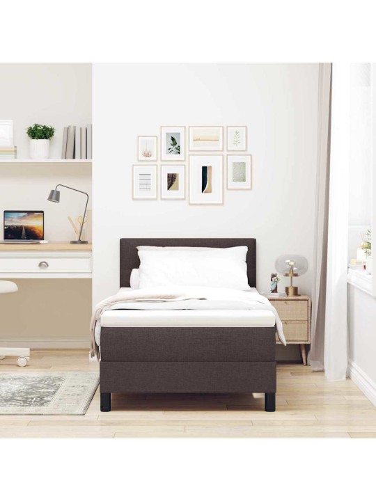 Kontinentaalvoodi madratsiga tume pruun 80 x 200 cm kangas