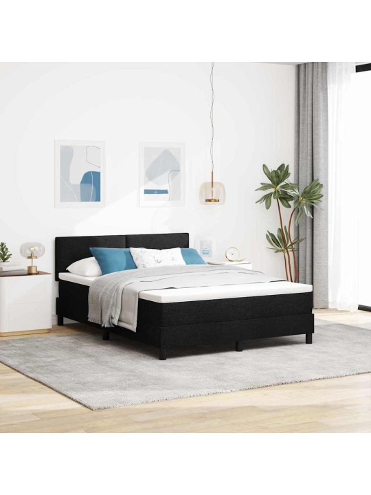 Kontinentaalvoodi madratsi ja peatsiga must 140 x 190 cm kangas
