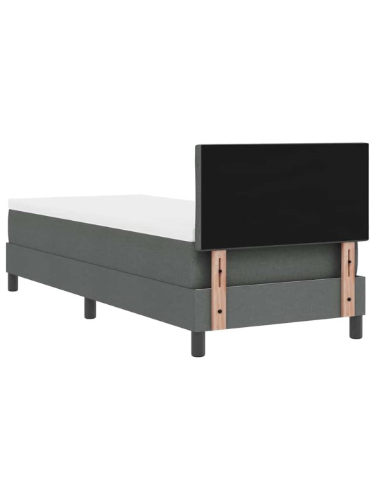Kontinentaalvoodi madratsi ja peatsiga tumehall 80 x 200 cm kangas