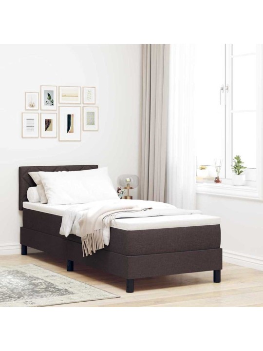 Kontinentaalvoodi madratsiga tume pruun 80 x 200 cm kangas
