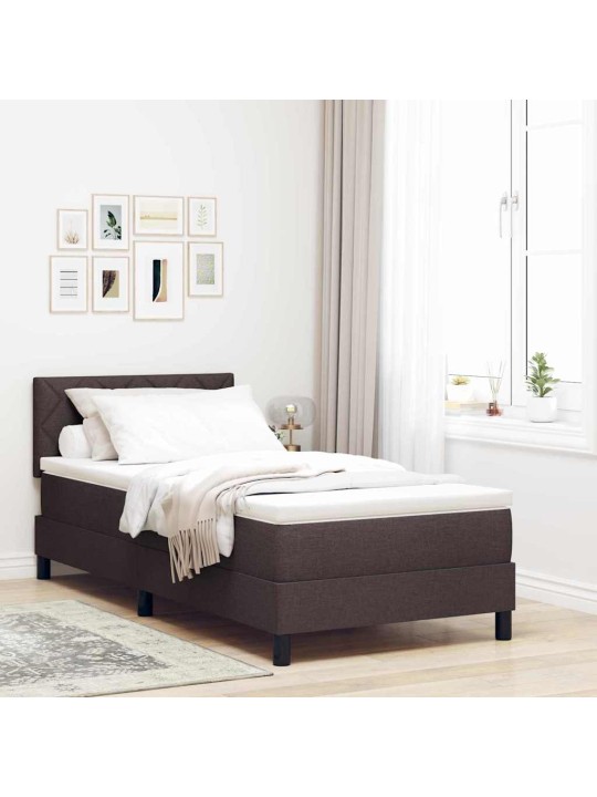 Kontinentaalvoodi madratsiga tume pruun 100 x 200 cm kangas